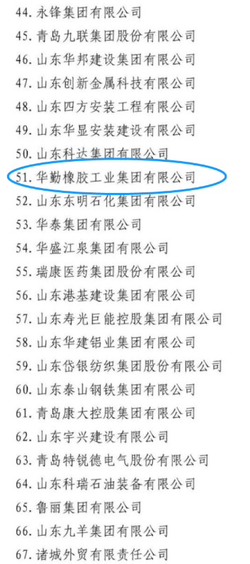 其中玲瓏輪胎、賽輪集團(tuán)、萬達(dá)集團(tuán)、華勤橡膠、三角輪胎、豪邁集團(tuán)，入圍山東民營企業(yè)吸納就業(yè) 100 強(qiáng)名單。